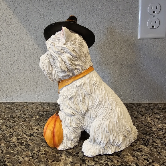 Adorable Halloween Dog with Hat and Pumpkin - Excellent Condition - Picture 3 of 4